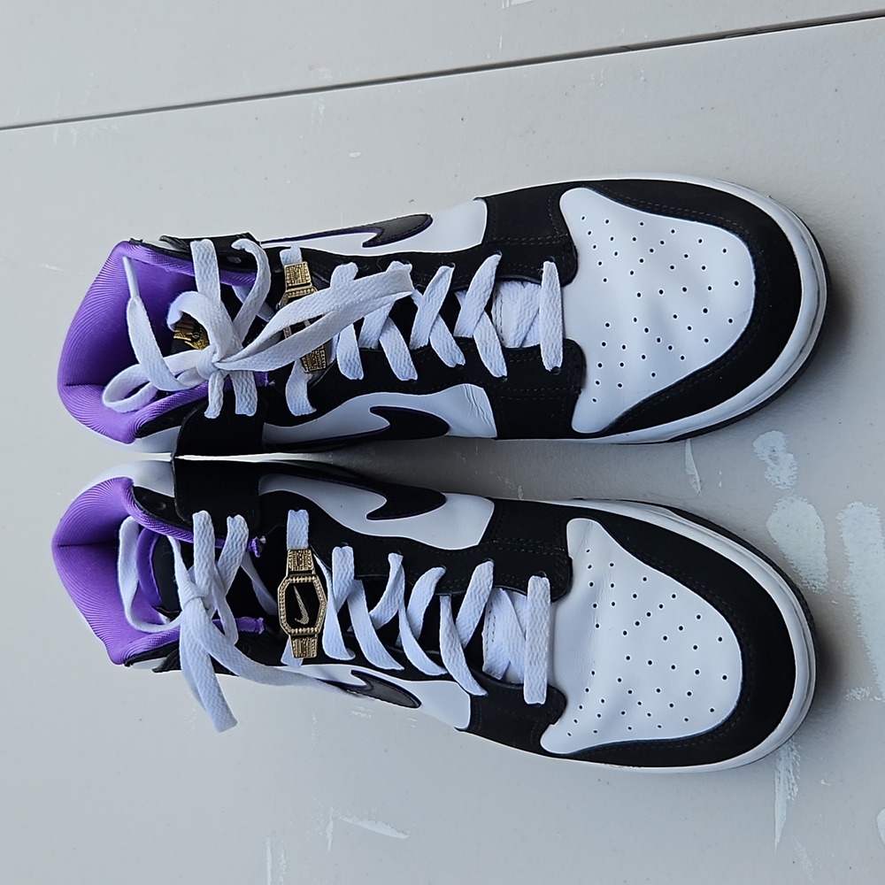 Nike Dunk High, purple & black